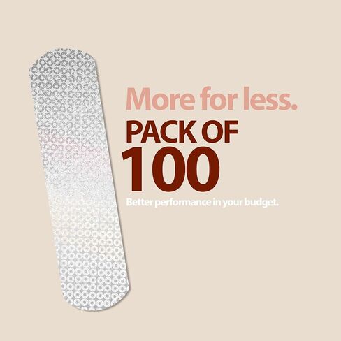 Glitter Strips Bandages for Kids Latex Free Adhesive Bandages for Wound Care and First Aid - Comfortable Flexible Protection Strips for Minor cuts and Scrapes 3/4"x3" 100 Count in Saudi Arabia
