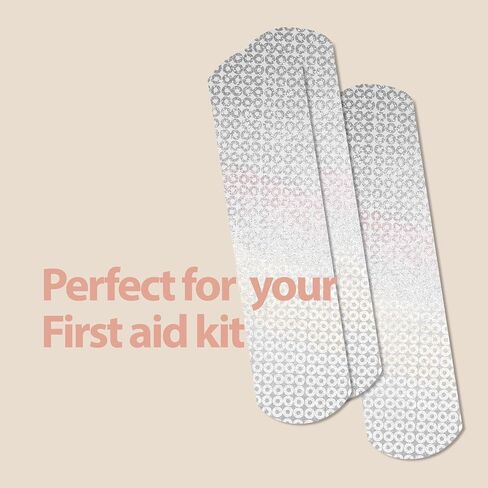 Glitter Strips Bandages for Kids Latex Free Adhesive Bandages for Wound Care and First Aid - Comfortable Flexible Protection Strips for Minor cuts and Scrapes 3/4"x3" 100 Count in Saudi Arabia