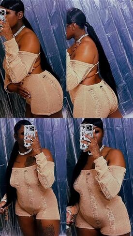 Tinodu Women Sexy Off Shoulder Crochet Knitted Hollow Out Long Sleeve Romper Backless Bodycon Party Club Night Rompers in Kuwait