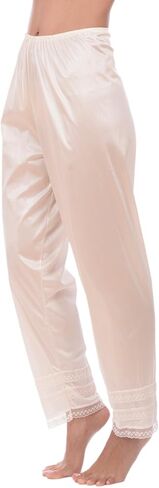 Patricia Lingerie Women's Silky Soft Satin Polyester Snip-it Pant Slip with Cushioned Elastic Waistband and Lace Trim in Kuwait