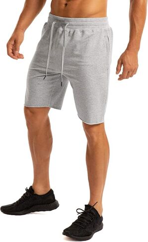 Ouber Men's 7'' Gym Workout Sweat Shorts Bodybuilding Running Training Jogging Shorts in Kuwait