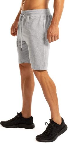 Ouber Men's 7'' Gym Workout Sweat Shorts Bodybuilding Running Training Jogging Shorts in Kuwait