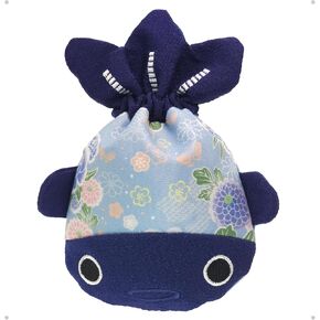 BARbee Japanese Chirimen & Kimono Print Goldfish Drawstring Pouch Coin Purse Cosmetic Jewelry Key Bag