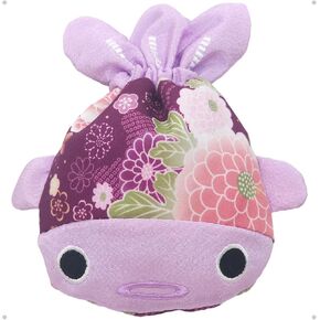 BARbee Japanese Chirimen & Kimono Print Goldfish Drawstring Pouch Coin Purse Cosmetic Jewelry Key Bag
