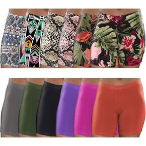Sexy Basics Womens 12 Pack Buttery Soft Brushed Active Yoga Stretch Mini -Bike Short Boxer Briefs