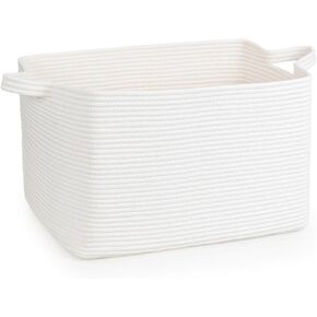 ZLG Extra Large Rectangle Storage Basket 72L Jute Woevn Basket for Blanket Pillow Towel Basket for Toy Organizer Shelf Storage Bin Boho Decorative Basket with Handles, 22 x 17 x 12 inches