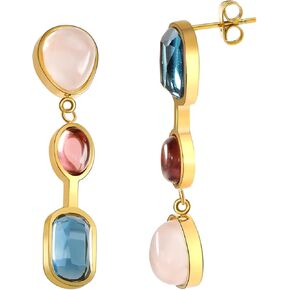 Gold Dangle Earrings for Women, 18k Gold Plated Stud Vintage Dangling Drop Boho Small Statement Classy Designer Stud Earring Jewelry