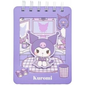 3D Cute Small Ruled Spiral Notebook, Pocket Notepads, 4.9 x 3.7 inches, 100 Sheets (Green)
