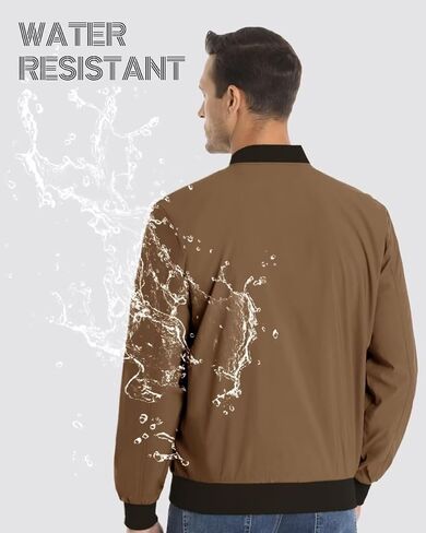 سترات Boladeci الرجالية منفوخة خفيفة الوزن بتصميم غير رسمي سترة واقية مقاومة للماء بسحّاب كامل سترات للربيع والصيف والخريف in Kuwait