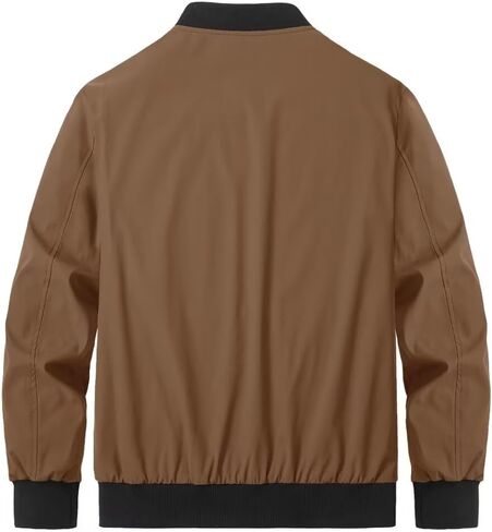 سترات Boladeci الرجالية منفوخة خفيفة الوزن بتصميم غير رسمي سترة واقية مقاومة للماء بسحّاب كامل سترات للربيع والصيف والخريف in Kuwait