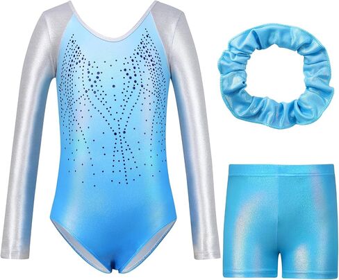 Blaward Gymnastics Leotards for Girls Kids Teens Athletics Leotards with Tumbling Dance Shorts Sparkly Unitards Biketards in Kuwait