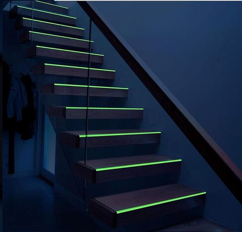 Glow in the Dark Tape - 33 FT X 0.5 Inch Luminous Photoluminescent / Luminescent Emergency Roll Safety Egress Markers Stairs, Walls, Exit Sign, Steps. Glowing Pro Theatre Stage Floor (33 ft X0.5 inch) in Kuwait
