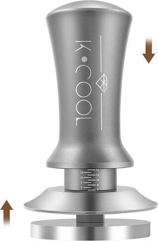 51mm Coffee Espresso Tamper, Premium Barista Tools, Calibrated Spring Tamper, 100% Stainless Steel Flat Base Tamper with Scale Mark for Espresso Machine (Black) in Kuwait