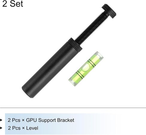 MECCANIXITY Graphics Card GPU Support Bracket, GPU Stand Holder 25-36mm Adjustable for Desktop Video Card with Level, Aluminum Black Pack of 2 in Saudi Arabia