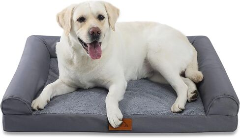 JEMA Orthopedic Dog Bed, Large, Flannel, Egg Crate, Washable Removable Cover, Waterproof, Non-Slip Bottom, for Household Pets up to 75 lbs in Saudi Arabia