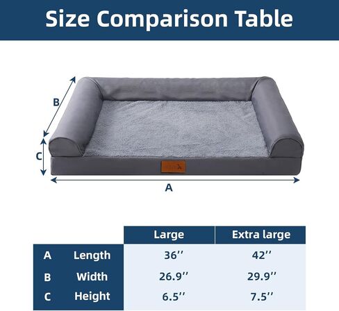 JEMA Orthopedic Dog Bed, Large, Flannel, Egg Crate, Washable Removable Cover, Waterproof, Non-Slip Bottom, for Household Pets up to 75 lbs in Saudi Arabia