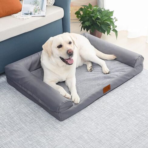 JEMA Orthopedic Dog Bed, Large, Flannel, Egg Crate, Washable Removable Cover, Waterproof, Non-Slip Bottom, for Household Pets up to 75 lbs in Saudi Arabia