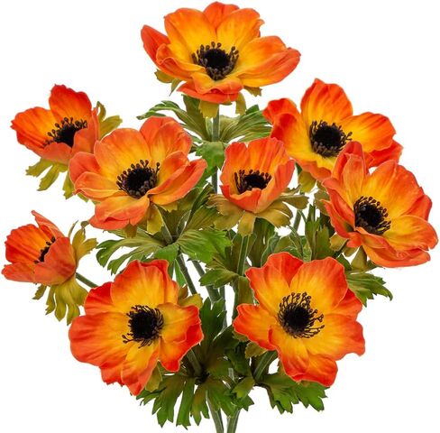 5Pcs Anemone Flowers Artificial Silk Flowers 20.9" White Faux Flowers Realistic Fake Flowers for Decoration Faux Poppy Flower Anemone Artificial Flowers Bulk for Vase Centerpieces Home Wedding Bouquet in Saudi Arabia