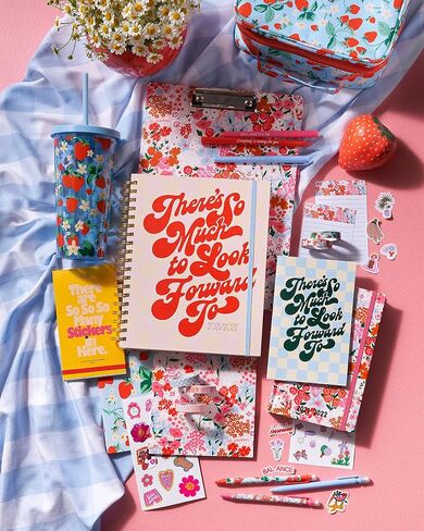 ban.do Rough Draft Notebook Journal Set of 3, Includes Small Medium Large Stitch Notebooks with 32 Lined Pages Each, Strawberry Fields in Saudi Arabia