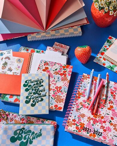 ban.do Rough Draft Notebook Journal Set of 3, Includes Small Medium Large Stitch Notebooks with 32 Lined Pages Each, Strawberry Fields in Saudi Arabia