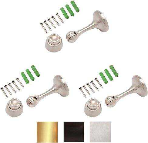 Magnetic Door Stop 3in. Catch Protects and Holds Premium-Grade (3-Pack, Oil-Rubbed Bronze) in Saudi Arabia