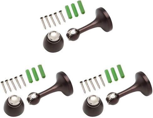 Magnetic Door Stop 3in. Catch Protects and Holds Premium-Grade (3-Pack, Oil-Rubbed Bronze) in Saudi Arabia