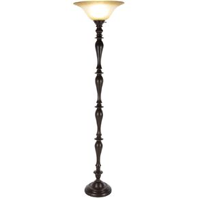 Urban Designs Buckingham Torchiere Floor Lamp, 15.5" x 15.5" x 71", Espresso