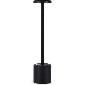 Rechargeable LED Wireless Touch Desk Lamps Set of 2, 5000mAh Battery Operated Lamp, 3 Color Modes with Memory Function and Stepless Dimming Desk Lamp for Restaurant/Bedroom/Terrace (Black)
