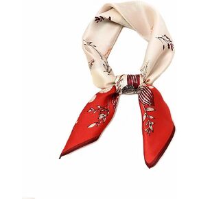 Square 100% Silk Scarves - 21" x 21" - Digital Printed Neckerchief Lightweight Scarf（4 Colors Available）