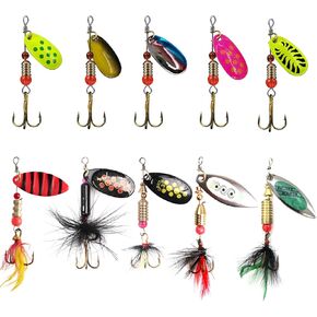Deadly Rooster Tail Fishing Lures - High-Efficiency Trout Lures with Brass Spinner, Includes 10 Panther Martin Trout Lures in Multiple Colors and Sizes