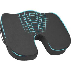 وسادة مقعد مريحة من إسفنج الذاكرة من Elantrip، راحة فائقة، دعم العصعص على شكل حرف U لكراسي المكتب، ومقاعد السيارة، والاستخدام المنزلي، غطاء غير قابل للانزلاق وقابل للغسل لتخفيف آلام عرق النسا وعظم الذيل، رمادي in Kuwait