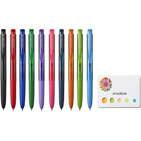 amazdone uni Signo RT1 Gel Ballpoint Pen 0.38mm(UMN155N38)　10 colors Sticky Notes Value Set