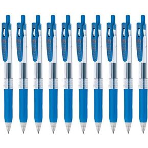 Zebra Sarasa Clip 0.3 Retractable Gel Ink Pen, Rubber Grip, 0.3mm, Cobalt Blue Ink, Value Set of 10