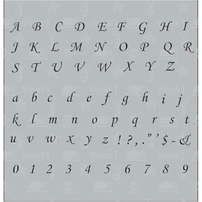 Stencil1 1/4" Letters Corsiva Font Stencil - Reusable Premium Quality Mylar Stencils for Painting - Alphabet Letters Stencil Crafts and Decor on Walls Fabric & Furniture Art Craft