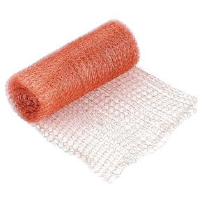 Flexible Woven Wire Mesh Knitted Pure Copper Mesh Rodent Control Copper Fill Fabric for Rodent Gap Blocker Hole Garden 10 Feet