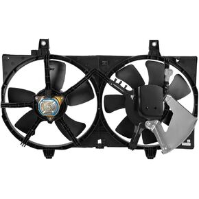 DNA MOTORING OEM-RF-0232 Factory Style Radiator Cooling Fan Assembly Cooling Efficiency Improved Direct Replacement [Compatible with 2002-2006 Sentra 1.8L],Black