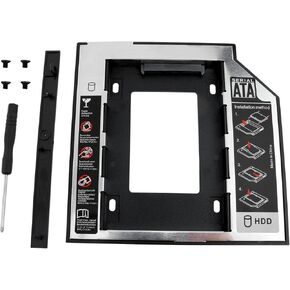 Lovelysp 2.5 Inch Hard Drive Mounting Bracket HDD SSD Caddy Adapter for Laptop CD/DVD Disc Holder (9.5mm) -1PCS