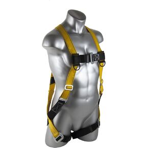 Guardian Fall Protection 1703 Velocity Economy Harness HUV Pass Thru Chest and Tongue Buckle Legs, Small/Large