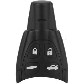 Akozon Car Key Case, Black 4 Buttons Remote Key Fob Cover Car Key Shell Protector Replacement for Saab 93 95