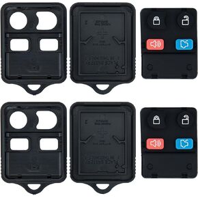 Keyless2Go Replacement for New Shell Case and 4 Button Pad for Remote Key Fob with FCC ID Protection CWTWB1U345 - Shell Case Protection (2 Pack)
