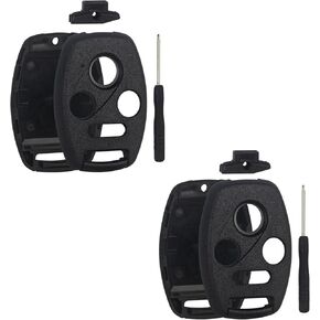 Key Fob Shell Case Replacement - No Cutting Required - Compatible with Honda 2003-2012 Accord/ 2006-2013 Civic EX/ 2009-2015 Pilot/ 2005-2006 CR-V, Keyless Entry Remote Cover (2-Pack)