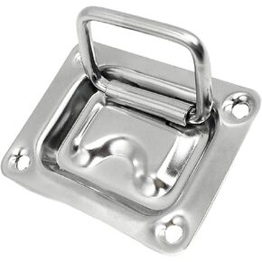 MARINE CITY 304 Grade Stainless Steel Hatch Lift Handle Ring Pull Flush Lift Solid Boat Ring 3 Inches ×2-1/4 Inches for Marines – Boats – Ships – Yachts (Pack of 2)