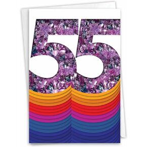 NobleWorks - 50th Wedding Anniversary Card with Envelope - Couples Married for 50 Years, Milestone Celebration of Marriage (1 Card) - Year Time Count 50 C9092MAG