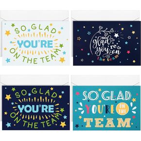 24 Sets Welcome to the Team Cards for Employees with Envelopes So Glad You're on the Team Gifts Appreciation Thank You Encouragement Business Work Greeting Cards for Gratitude Recognition(Classic)