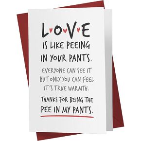 Karto Sweet Funny Birthday Card For Him Her, Large 5.5 x 8.5 Birthday Card For Husband Wife Girlfriend Boyfriend - P Love