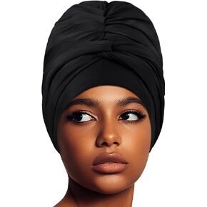 Swim Turban Waterproof Silicone Lined Swim Cap Long Hair Swim Caps for Women Youth - Extra Large Swim Caps