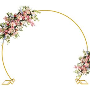 Asee'm 8.5FT White Large Wedding Arch Round Backdrop Stand Circle Metal Floral Balloon Frame for Party Anniversary Birthday Graduation Valentine Ceremony Decorations