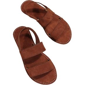 OYOANGLE Women's Two Straps Elastic Ankle Strap Flats Sandals Open Toe Solid Comfortable Slides Sandals