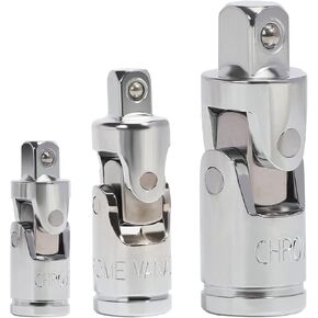 Universal Joint Socket Adapter and Reducer Set,7-Piece,Drive sizes: 1/4 in., 3/8 in., 1/2 in.