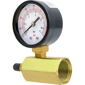 SH74-382 0-160 PSI Low Pressure Gas Tester Gauge w/3/4" FIP Hex Body and 2" Display